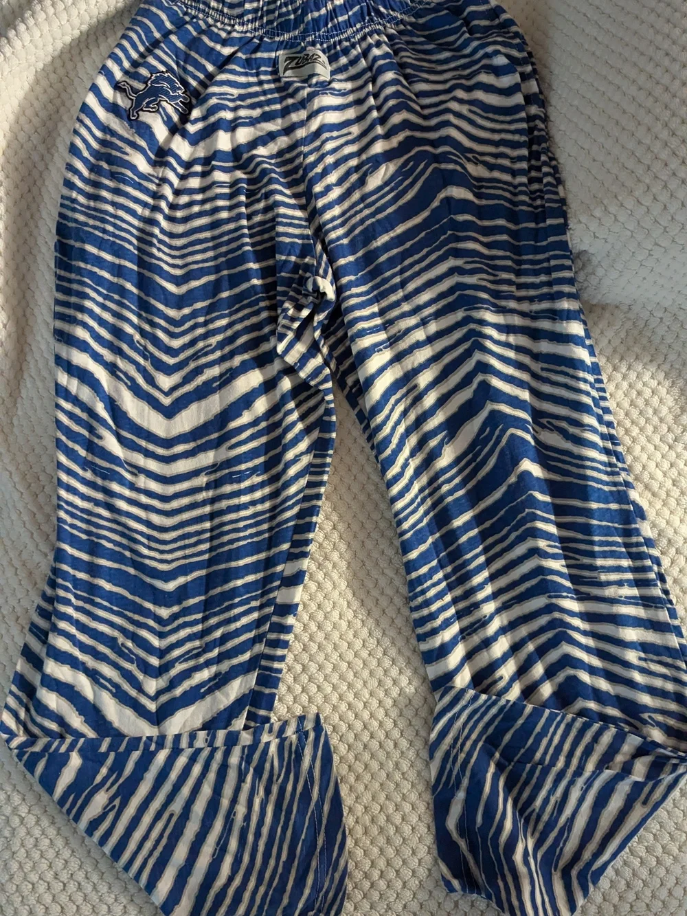 Zubaz Pants Lounge Men's Detroit Lions Honolulu Blue Side Pockets Small Nfl Nwot